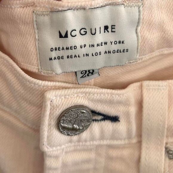 McGuire Denim Georgia May High-Waisted Fringe Shorts – Peach 70s Boho (Size 28) - Picture 4 of 6